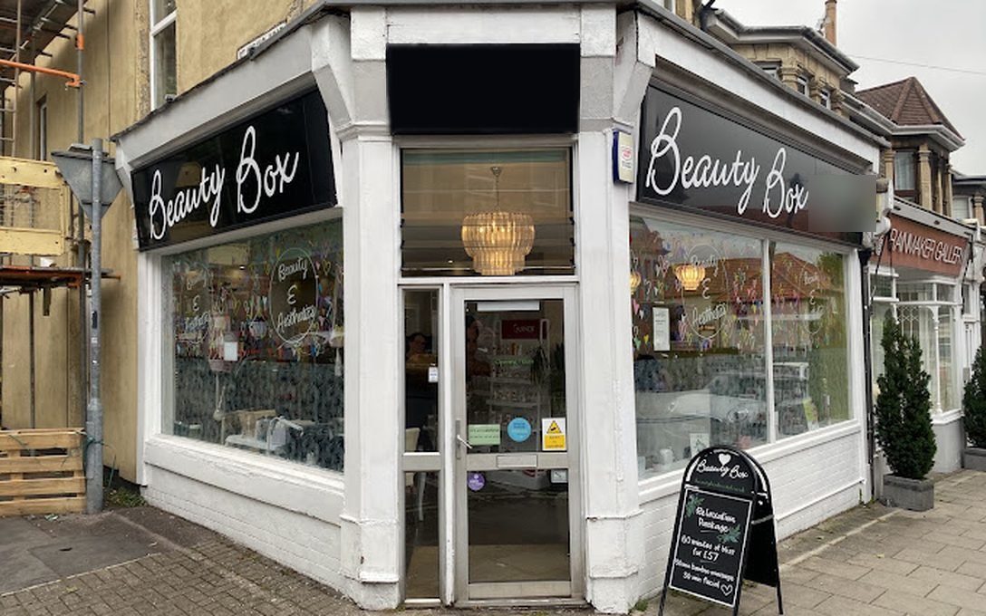 Skin & Beauty Box salon front at 121 Coldharbour Road, Westbury Park, Bristol